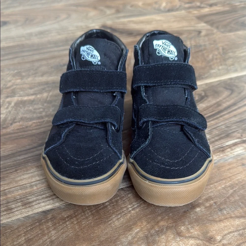 Vans Kids Black Suede High-Top Sneakers with Gum Sole
